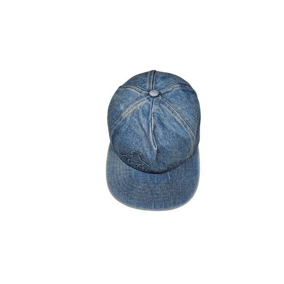 Vintage Mustang Engineering Denim Hat Embossed Strapback Blue Oil & Gas - Picture 7 of 10